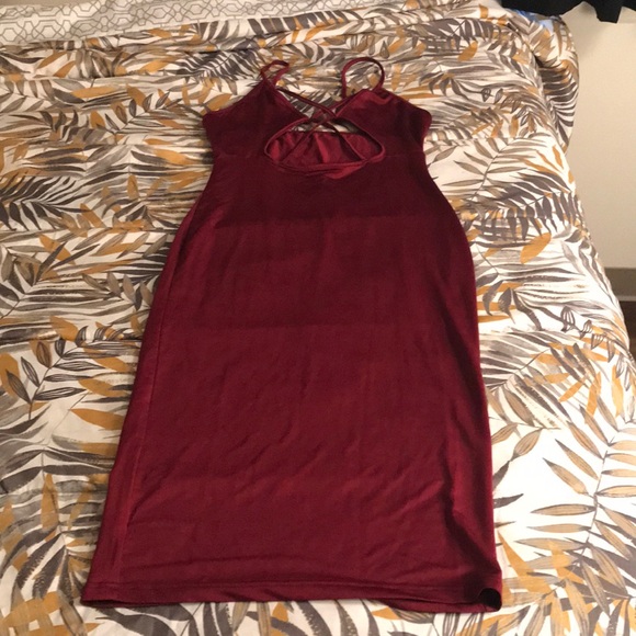 Burgundy midi dress - Picture 1 of 2